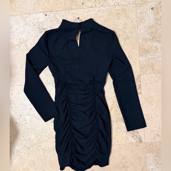 Zara Draped Jewel Trim Neckline Dress Black XS - Picture 3 of 9